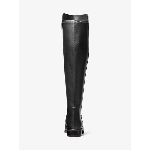 MICHAEL KORS BRIT SMOOTH WIDE KNEE HIGH BOOT NIB FAUX LEATHER BLACK SZ 6.5 WS - Picture 4 of 7